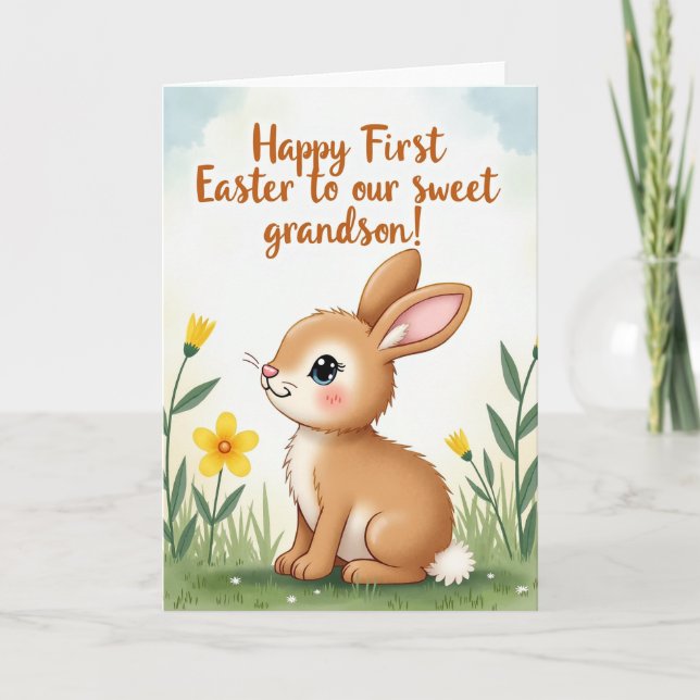 Carte de Pâques Fleur de Lapin (Devant)