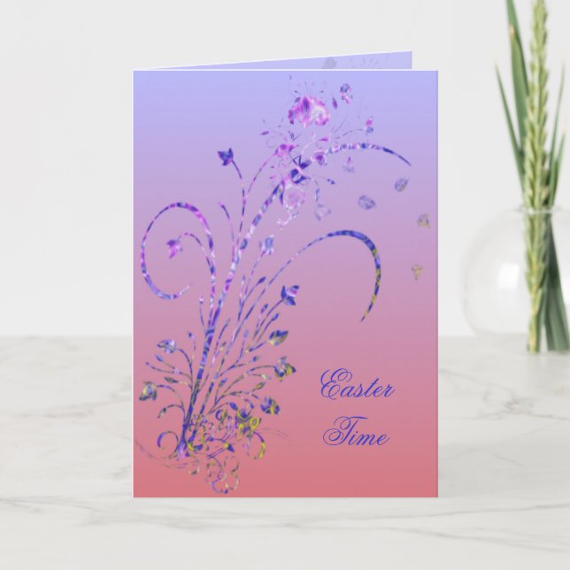 Carte de Pâques Floral Déco (Devant)