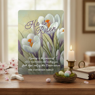 Carte de Pâques florale personnalisée au crocus Il
