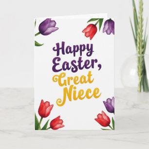 Carte de Pâques florale violette pour nièce