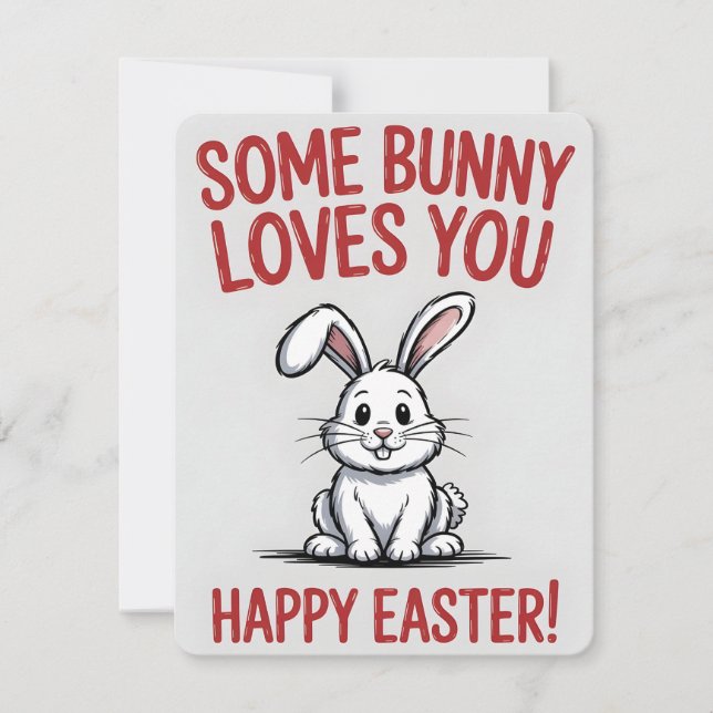 Carte de Pâques Funny Bunny vous aime (Devant)