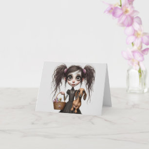 Carte de Pâques gothique Dachshund