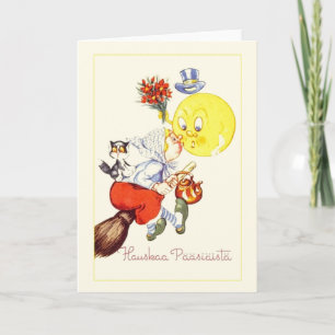 Carte de Pâques Hauskaa Pääsiäistä vintage