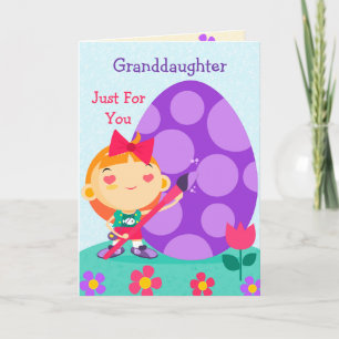 Carte de Pâques heureuse à ma petite-fille