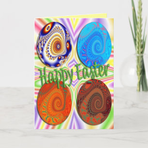 Carte de Pâques heureuse avec des oeufs