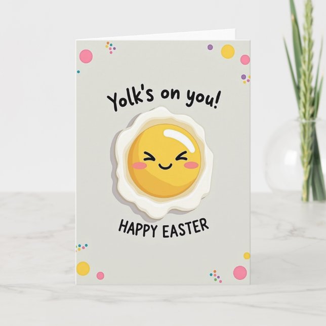 Carte de Pâques humoristique Yolk (Devant)