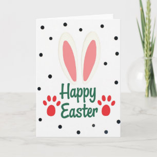 Carte de Pâques Joyeuse aux Oreilles de Lapin