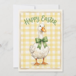 Carte de Pâques joyeuse avec canard blanc