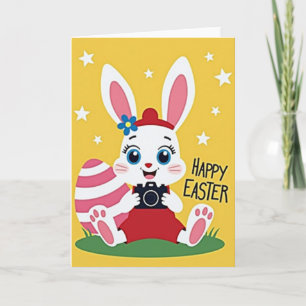 Carte de Pâques Joyeuse Lapin