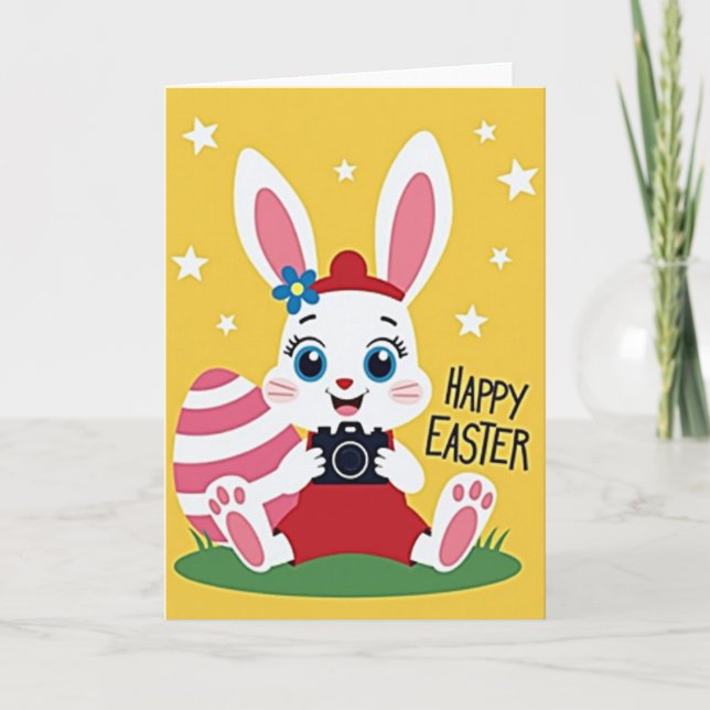 Carte de Pâques Joyeuse Lapin (Devant)
