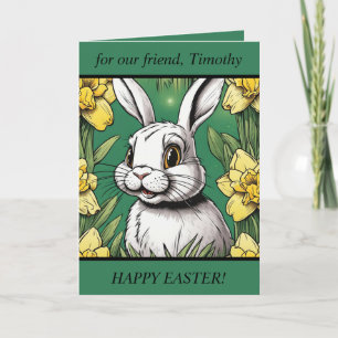 Carte de Pâques joyeuse Lapin de Pâques mignon. Te