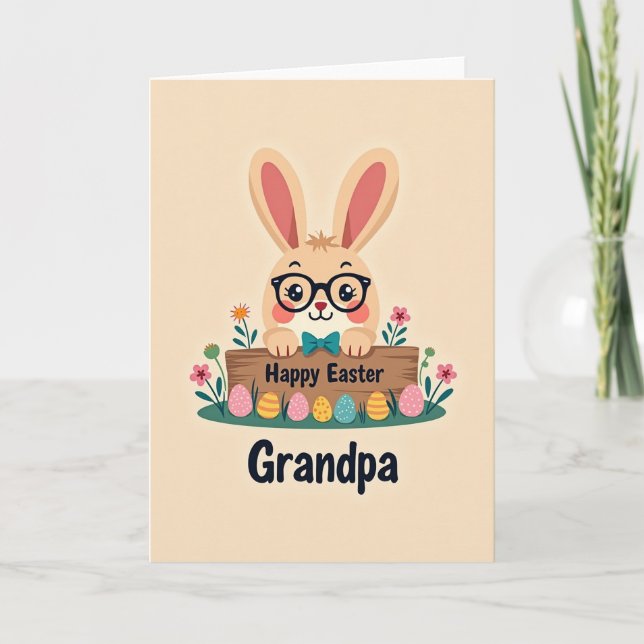Carte de Pâques joyeuse pour grand-père (Devant)