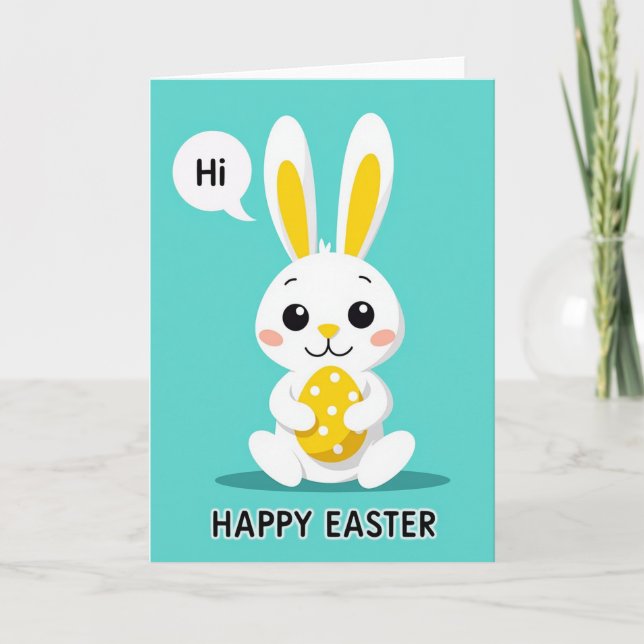 Carte de Pâques Joyeux Lapin (Devant)