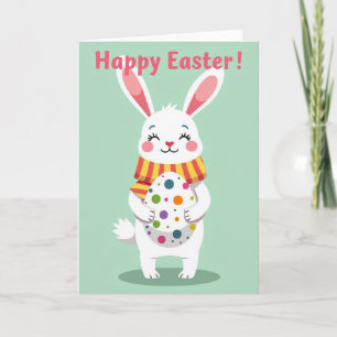 Carte de Pâques Lapin à pois
