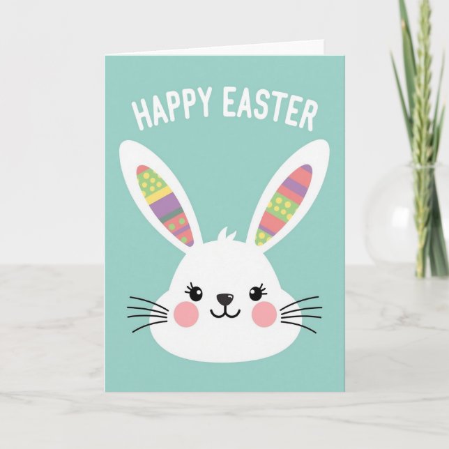 Carte de Pâques Lapin au Pastel (Devant)