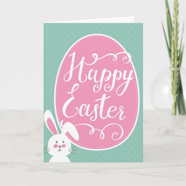Carte de Pâques - Lapin Blanc (Devant)