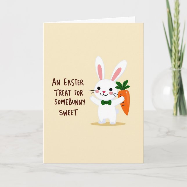 Carte de Pâques Lapin et Carotte (Devant)