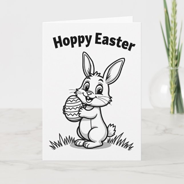 Carte de Pâques Lapin Hoppy (Devant)