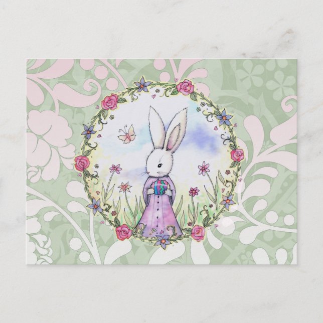 Carte de Pâques lapin mignon (Devant)