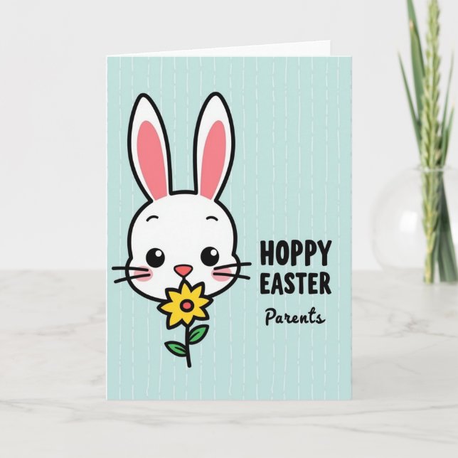 Carte de Pâques Lapin pour Parents (Devant)