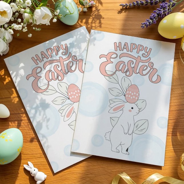 Carte de Pâques lapin Whimsical | Meilleure saluta (Créateur téléchargé)