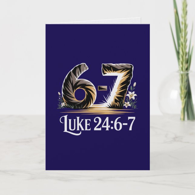 Carte de Pâques Luc 24:6-7 Écriture du Sauveur res (Devant)