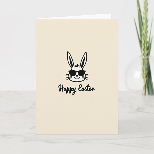 Carte de Pâques Lunettes de Lapin (Devant)