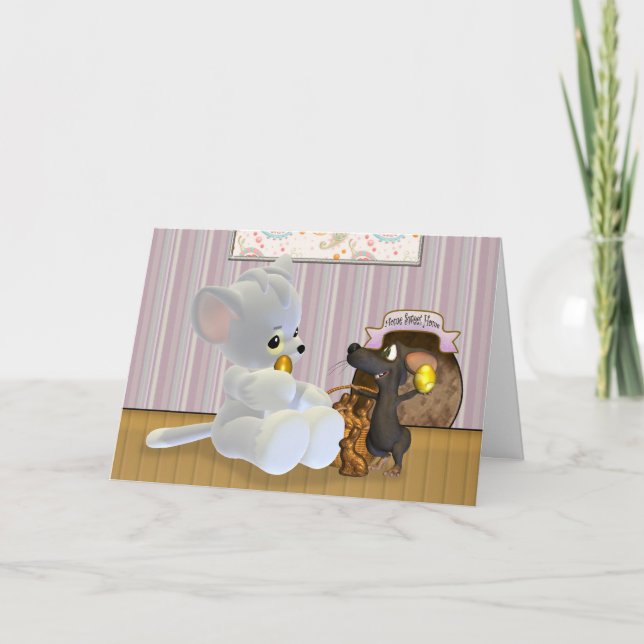 Carte de Pâques mignonne, avec le chat et la (Devant)