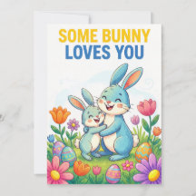 Carte de Pâques mignonne Some Bunny Loves You