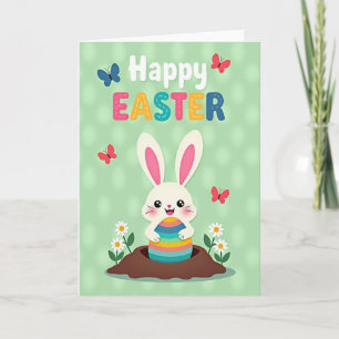 Carte de Pâques motif lapin