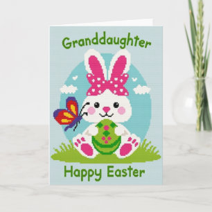 Carte de Pâques motif lapin de Pâques