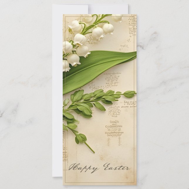 Carte de Pâques Muguet Élégante (Devant)