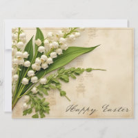 Carte de Pâques Muguet Élégante