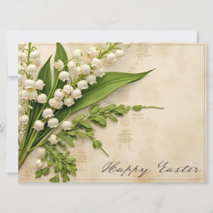 Carte de Pâques Muguet Élégante