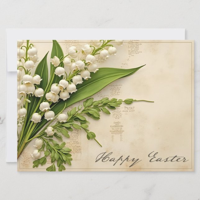 Carte de Pâques Muguet Élégante (Devant)