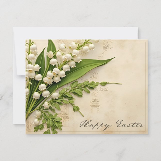 Carte de Pâques Muguet Élégante (Devant)