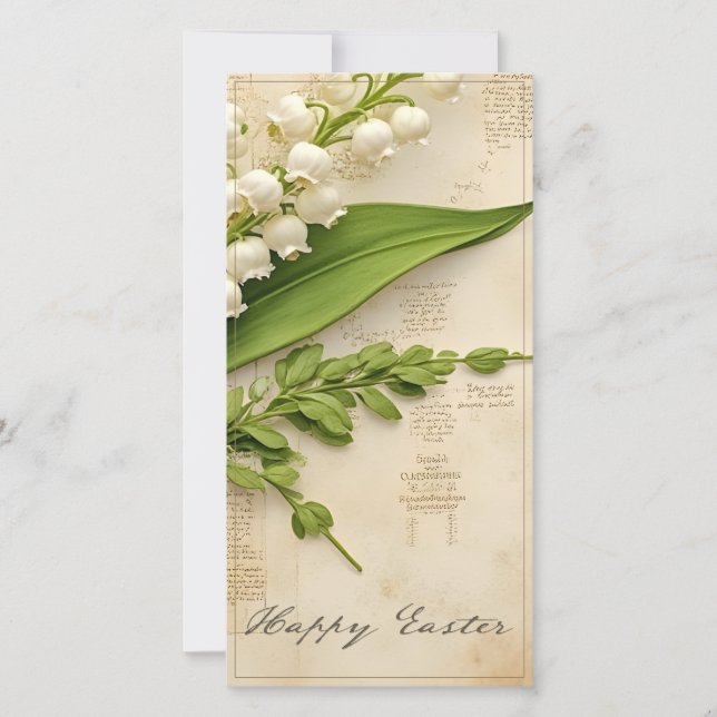 Carte de Pâques Muguet Élégante (Devant)
