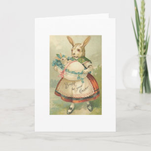 Carte de Pâques nouveau-née victorienne de lapin