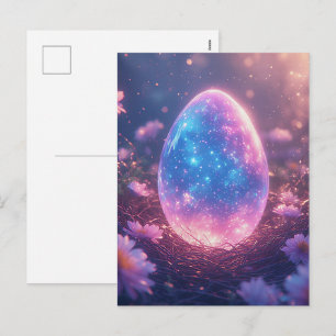 Carte de Pâques Œuf de Néon Holographique