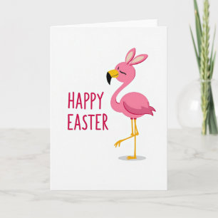 Carte de Pâques oiseau de printemps rose