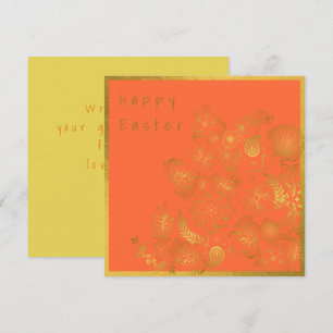 Carte de Pâques Orange Gold