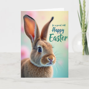 Carte de Pâques pastel Lapin Brun