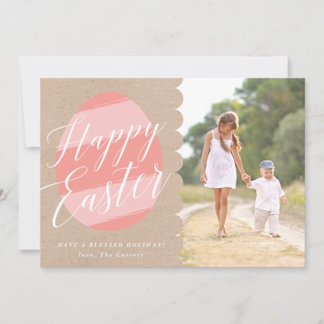 Carte de Pâques peinte de photo d'oeufs (Devant)