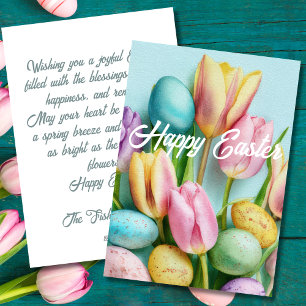 Carte de Pâques personnalisée avec des fleurs et d