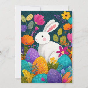 Carte de Pâques personnalisée avec des fleurs et u