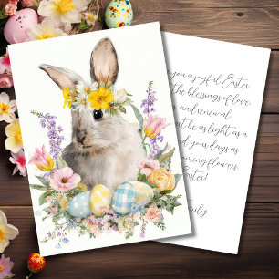 Carte de Pâques personnalisée avec des fleurs et u