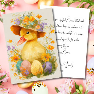 Carte de Pâques personnalisée avec des fleurs et u