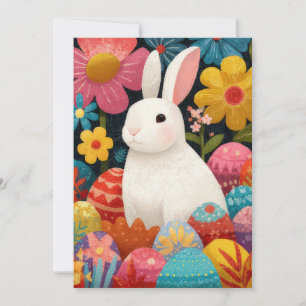 Carte de Pâques personnalisée avec des fleurs et u
