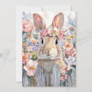 Carte de Pâques personnalisée avec des fleurs et u