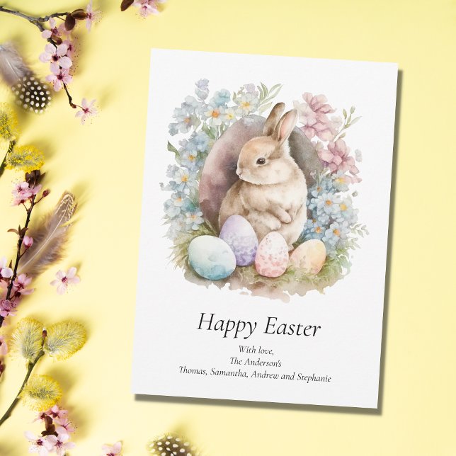 Carte de Pâques personnalisée avec lapin de Pâques (Créateur téléchargé)